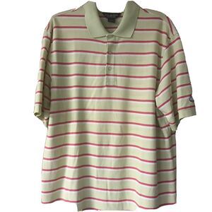 Brooks Brothers Polo Shirt Mens Large Blue Striped Country Club Performance Knit